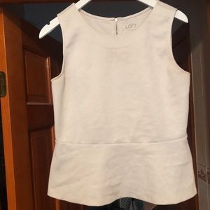 LOFT Peplum White Top
